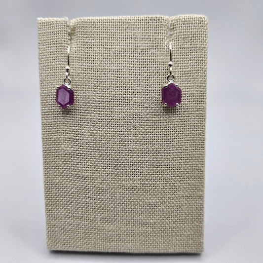 Sterling Silver Ruby Stalactites Earrings Large.