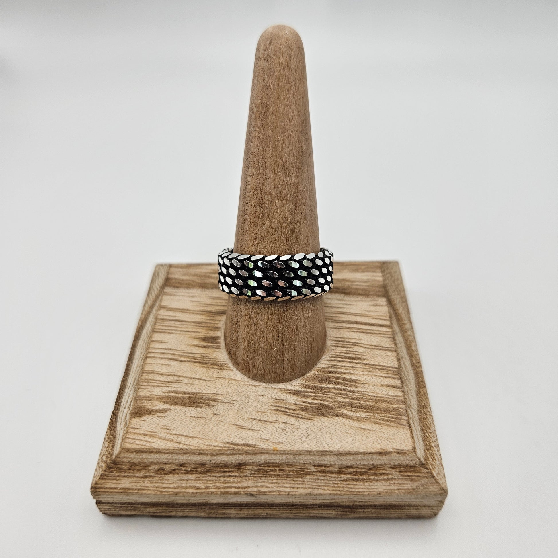 Sterling Silver Sharp Oxidized Men's Ring Size 10.