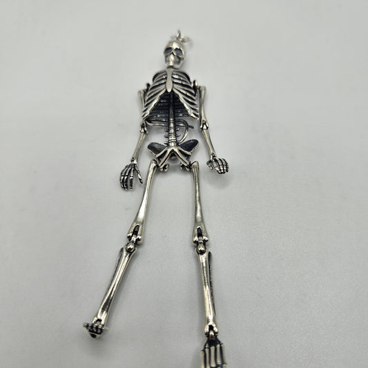Sterling Silver Skeleton Dangle Pendant.