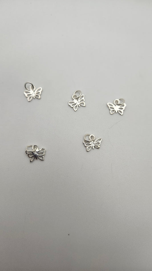 Sterling Silver Small Butterfly Charm Single.