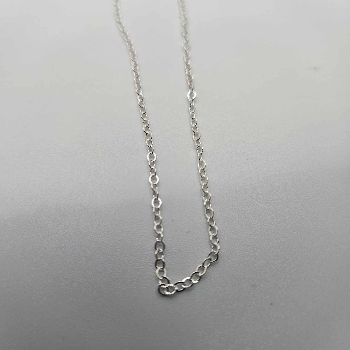 Sterling Silver Small Flat Oval Link Chain By The Foot.