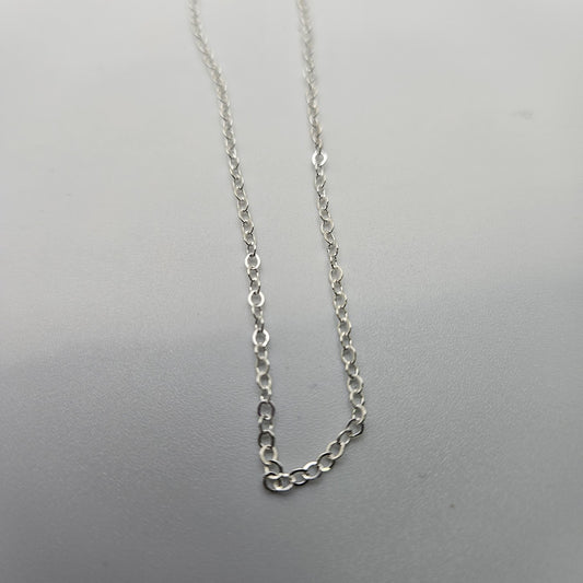 Sterling Silver Small Flat Oval Link Chain By The Foot.