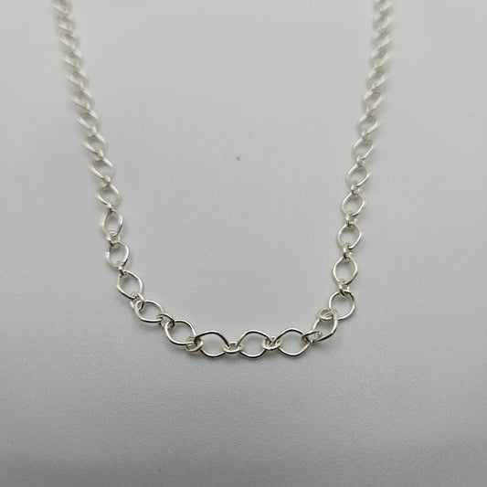 Sterling Silver Smooth Oval Link Chain By The Foot.