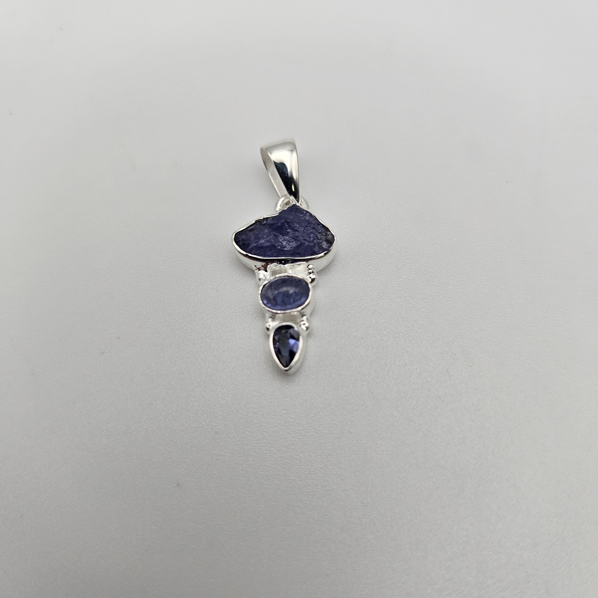 Sterling Silver Tanzanite Combo Pendant.