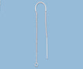 Sterling Silver Threader Earring Center U Box Chain 3.5 inch.