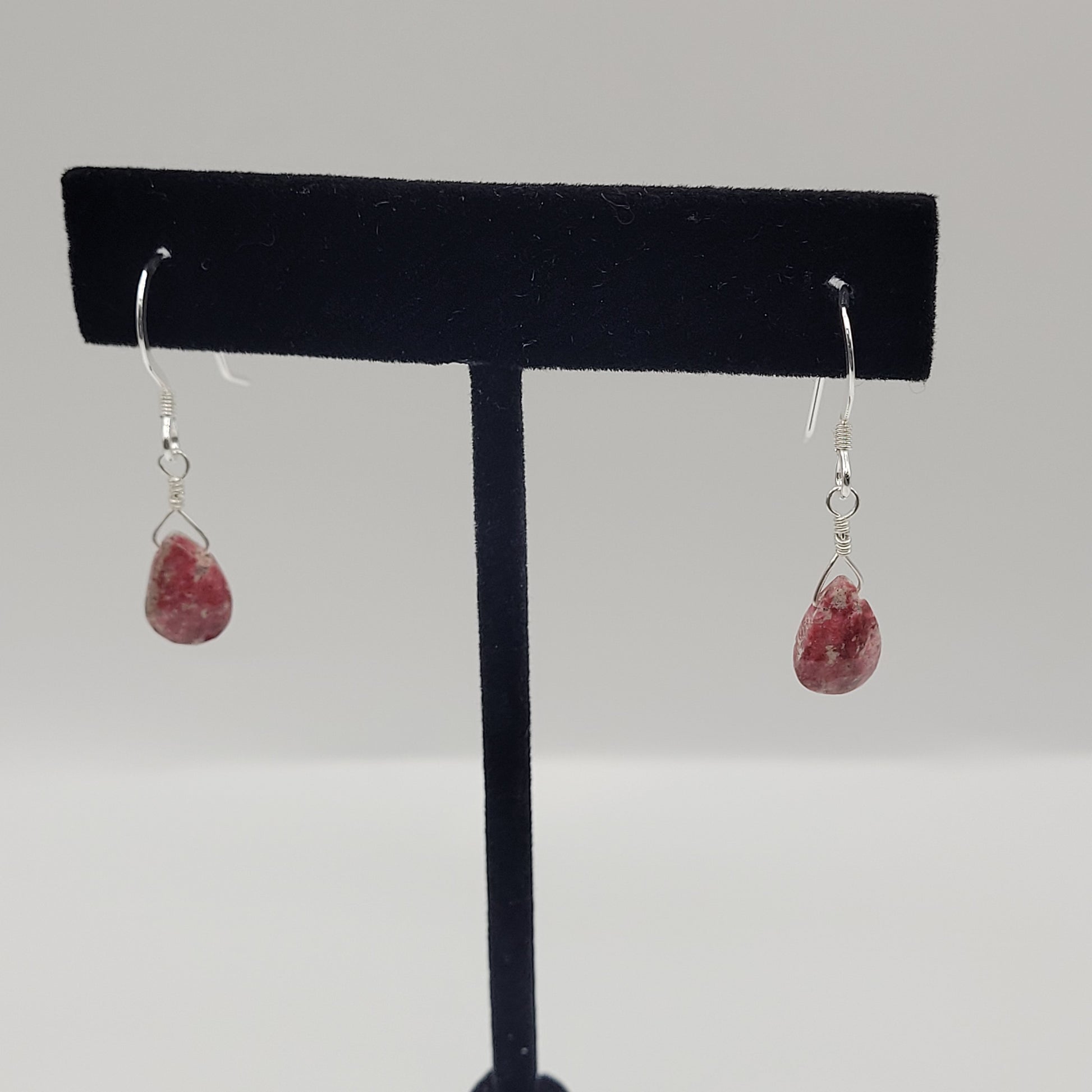 Sterling Silver Thulite Drop Earrings.