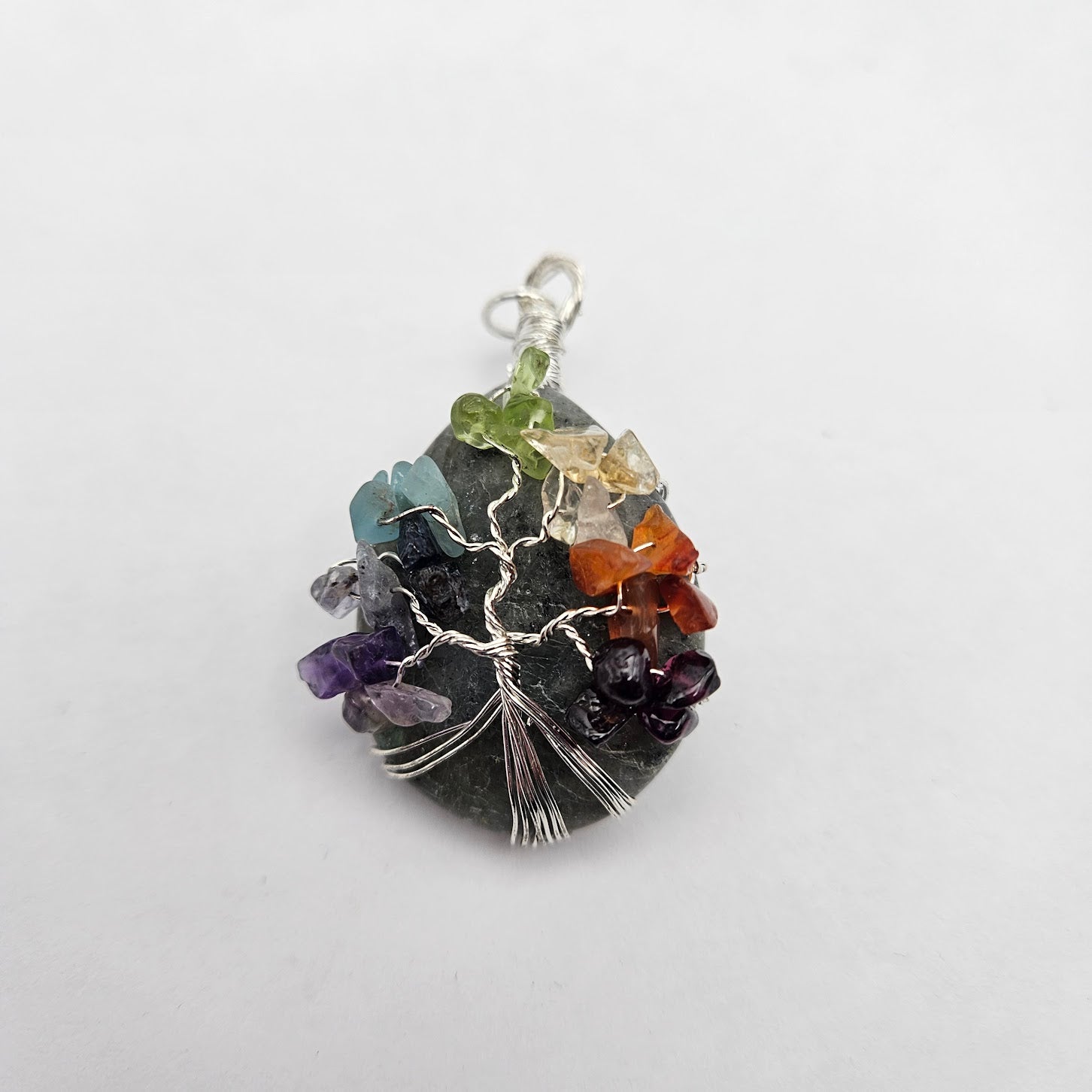 Sterling Silver Tree of Life Chakra Pendant.