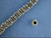 Sterling Silver Twisted Rope Barrel Bead 4x6mm.