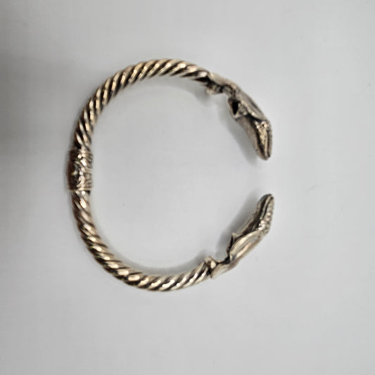 Sterling Silver Whale Cuff Bracelet.