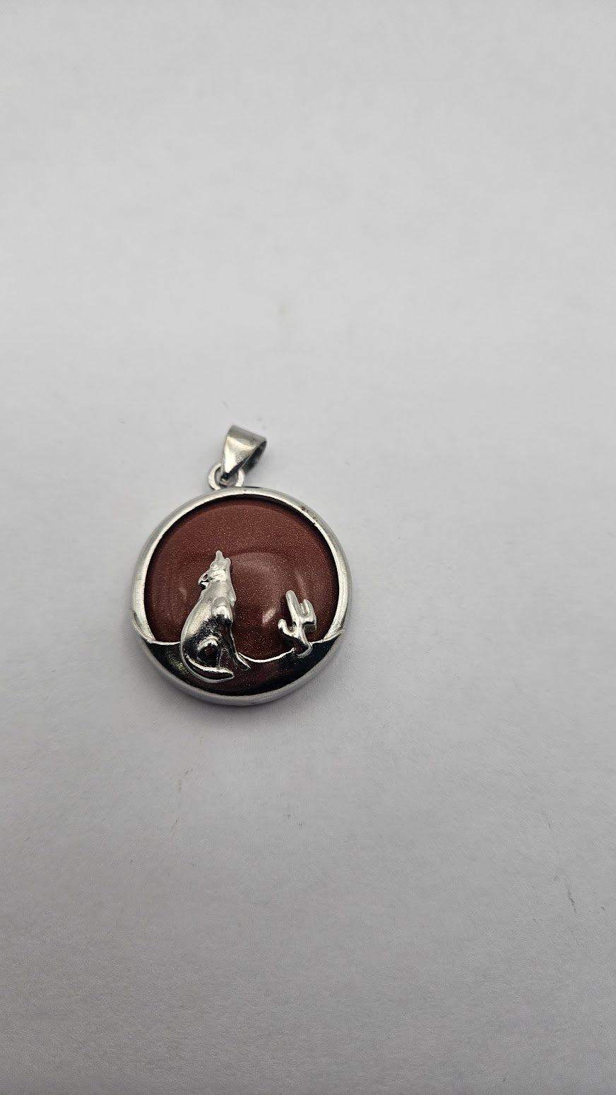 Sterling Silver Wolf Pendant.