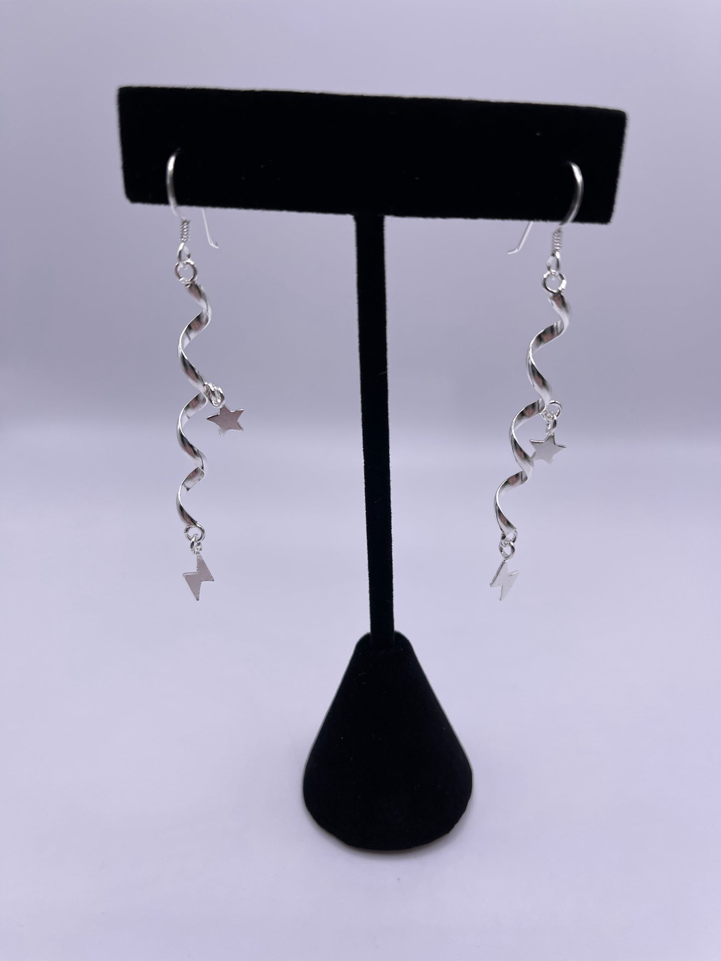 Swirl Star Lighting Bolt Earrings.