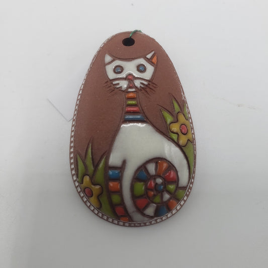 Terracotta Cat Pendant.