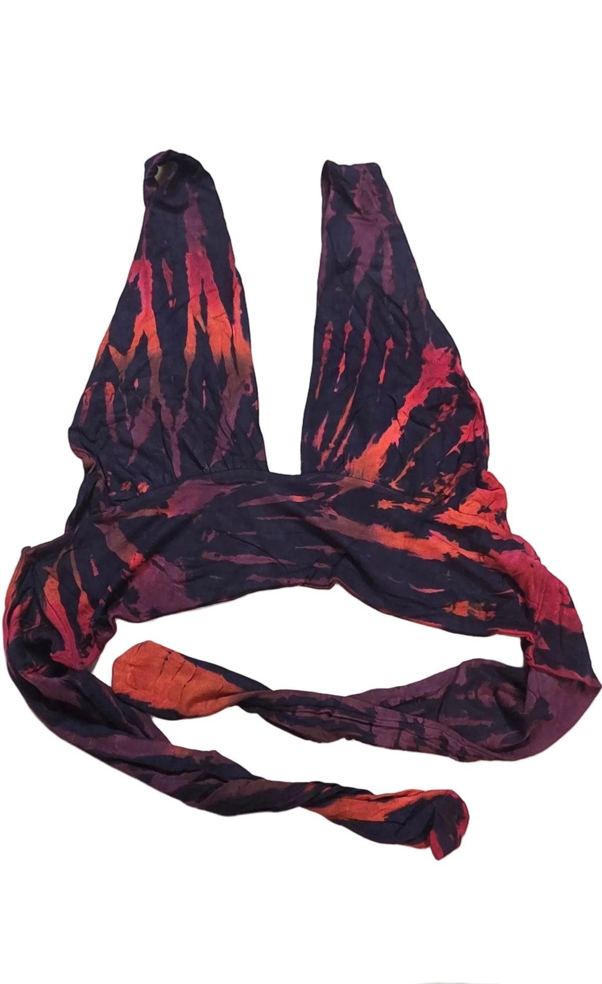 Tie-Dye tie Crop Top Navy Blue.
