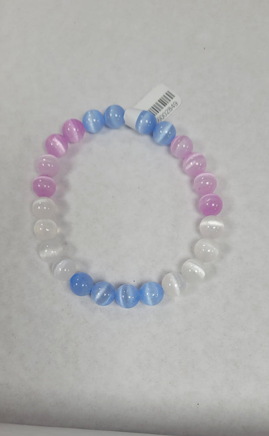 Trans Flag Stretch Bracelet. Design Varies.