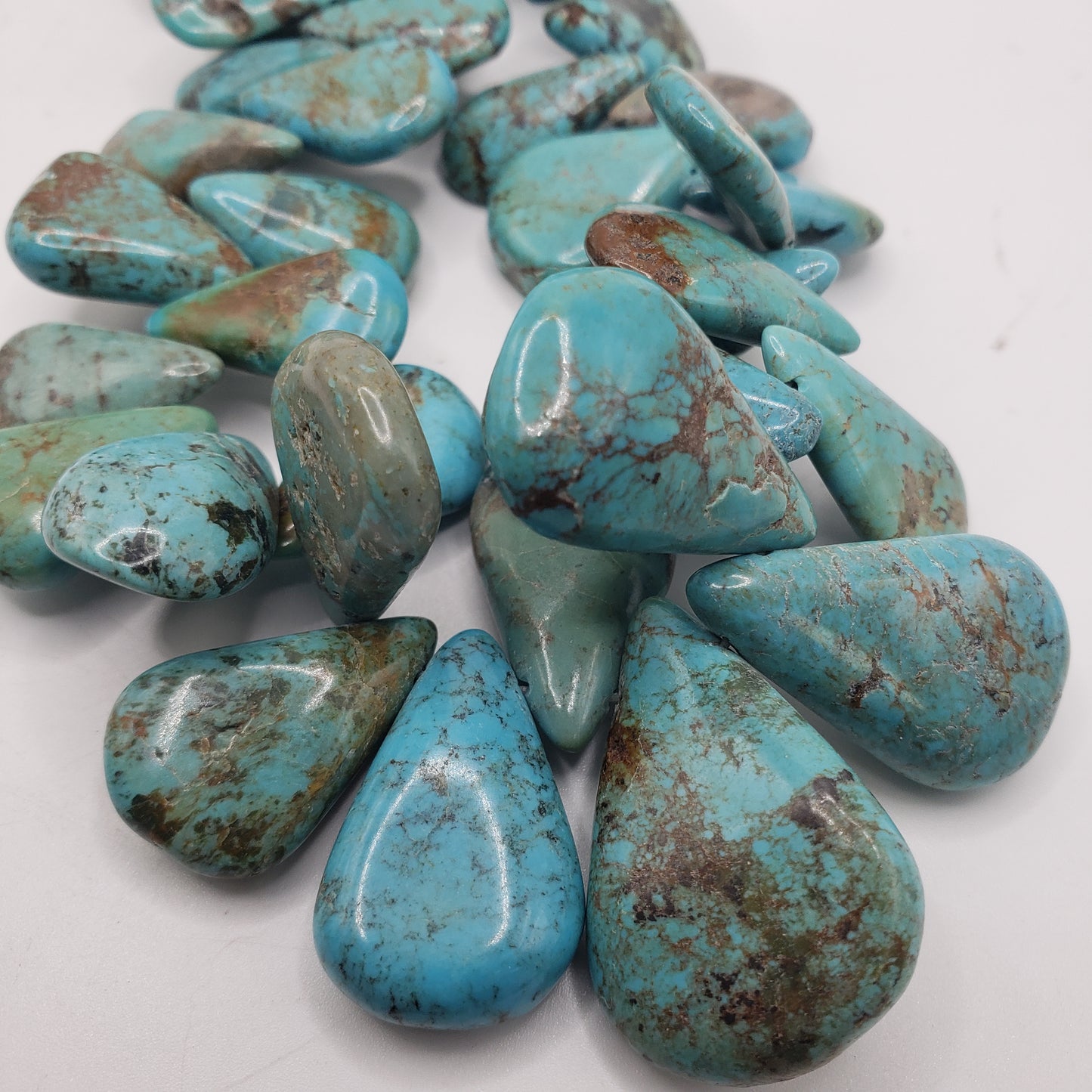 Turquoise Graduated Teardrop Bead Strand.