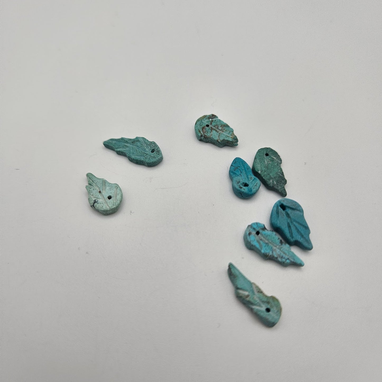 Turquoise Leaf Bead Single.