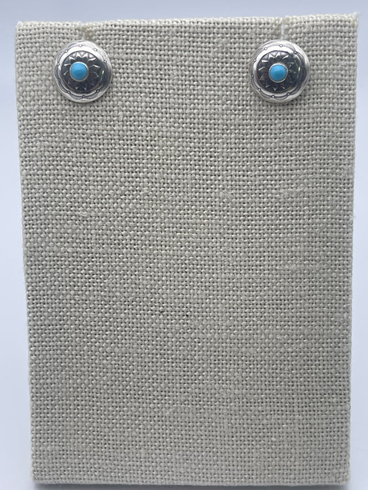 Turquoise Sterling Silver Stud Earrings.