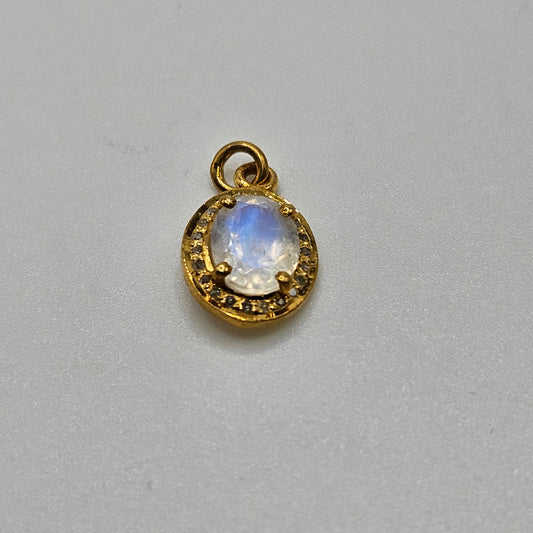 Vermeil Diamond Moonstone Pendant.