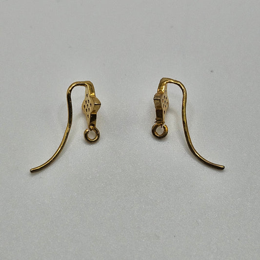 Vermeil Diamond Star Earring Wire Pair.