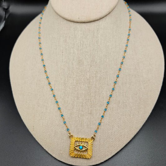Vermeil-Evil-Eye-Pendant-on-Apatite-Gemstone-Gold-Plated-Chain.