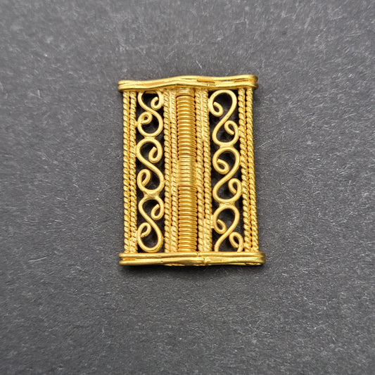 Vermeil Filligree Rectangle Focal Bead.