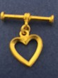 Vermeil Heart Toggle Clasp 13mm
