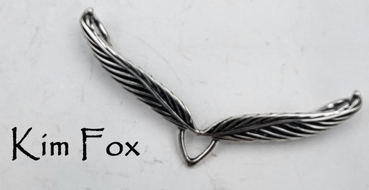 White bronze Feather Centerpiece Bail - Kim Fox Design.
