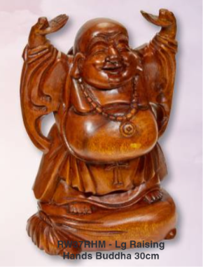 Wooden Large Raising Hands Buddha Statue 30cm
