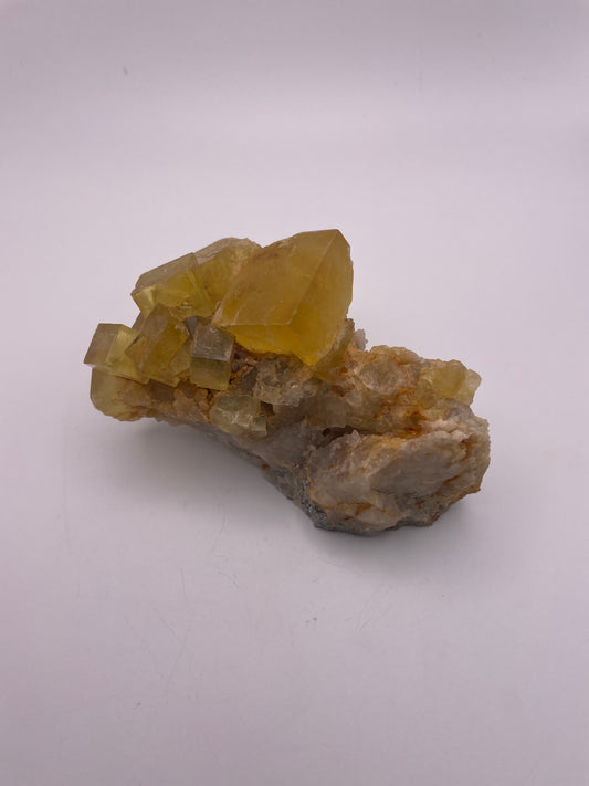 Yellow Fluorite Cubic Specimen.