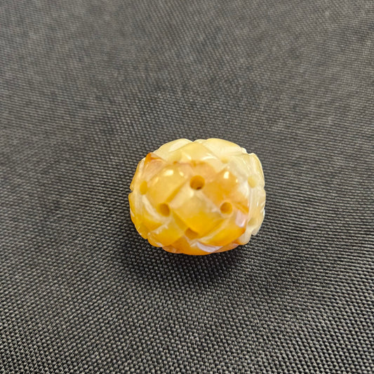 Yellow Jade Oval Single Bead.