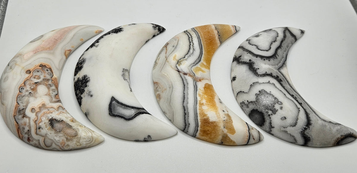 Zebra Calcite Half Moon.