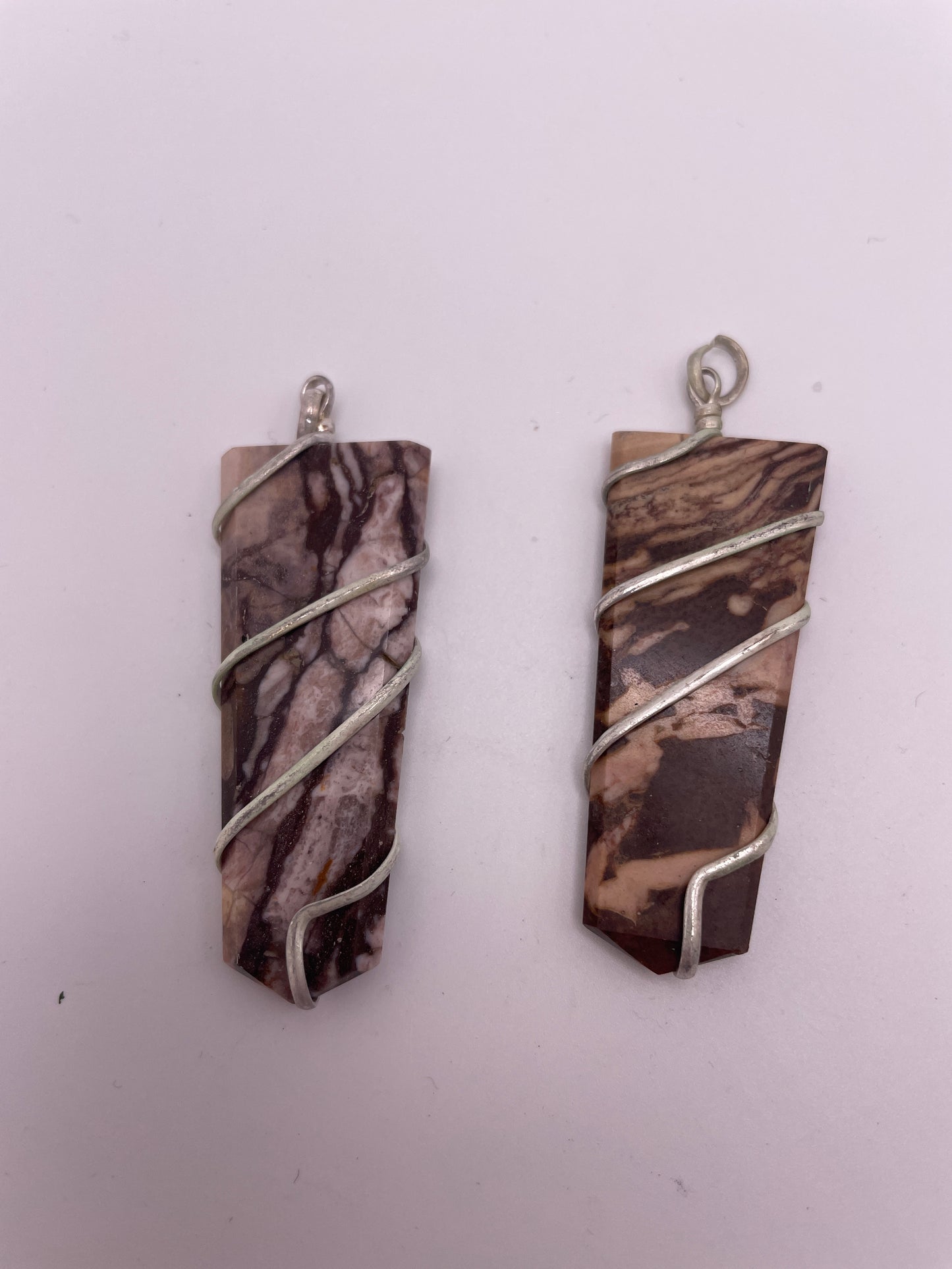 Zebra Jasper Point Pendant Spiral.