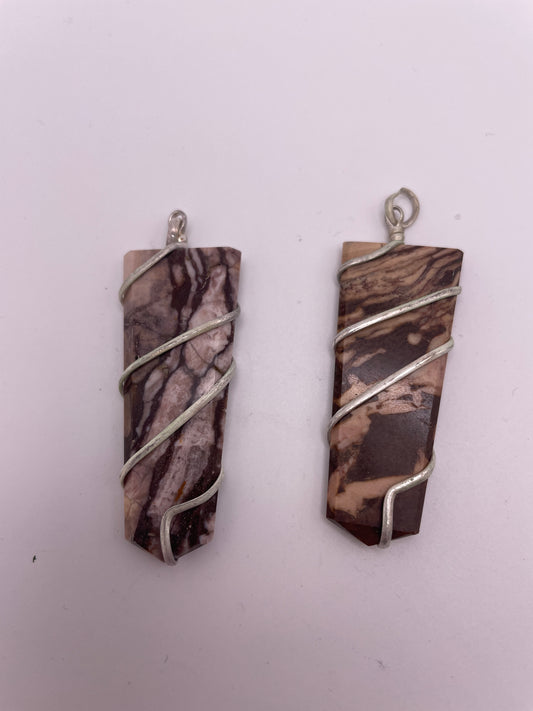 Zebra Jasper Point Pendant Spiral.
