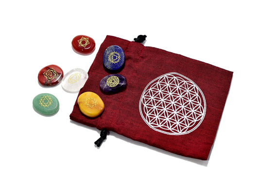 Engraved Crystal Chakra Set