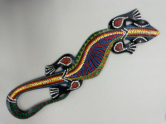 Painted Wooden Lizard