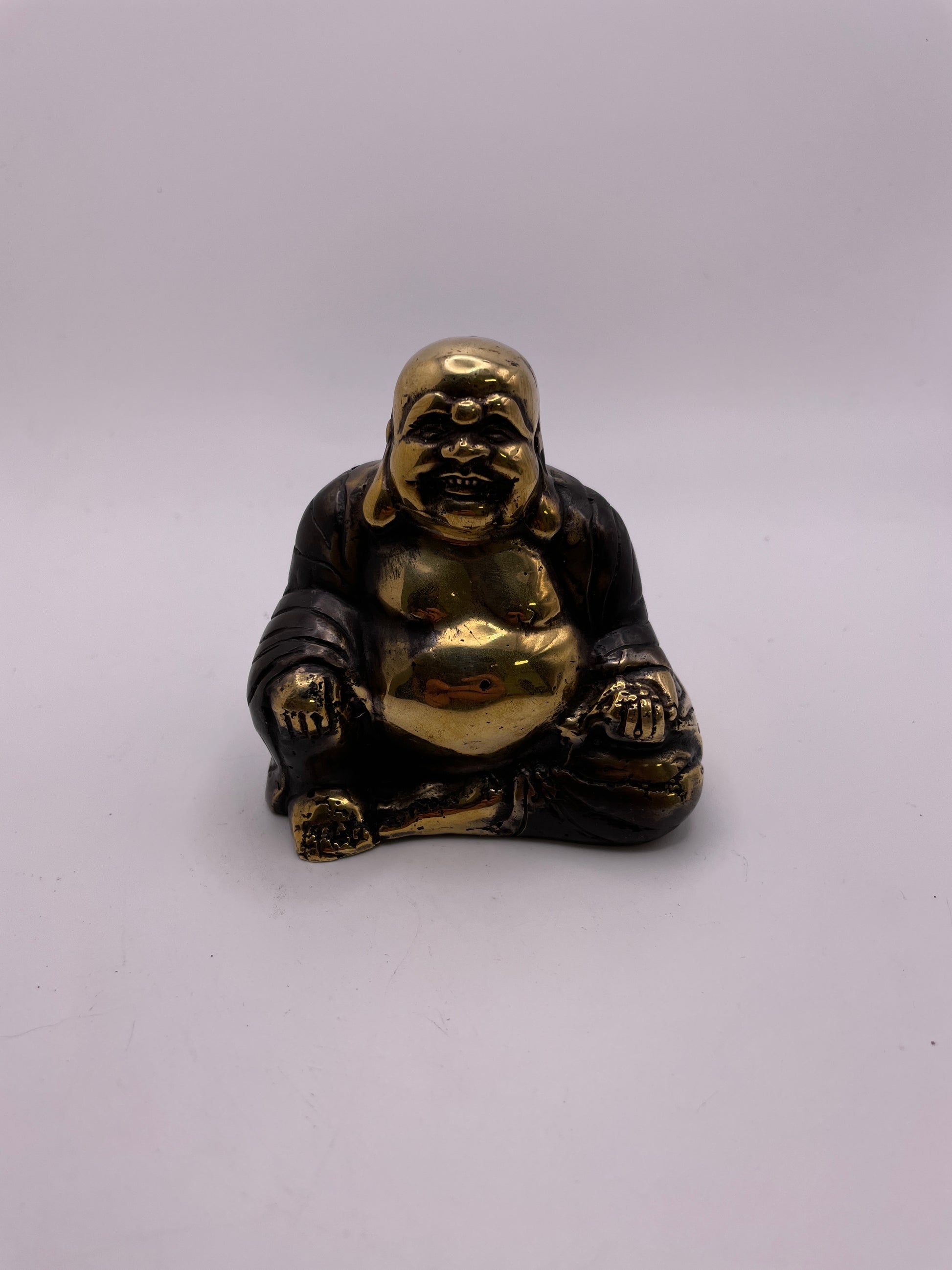 Happy Buddha Statuette Brass