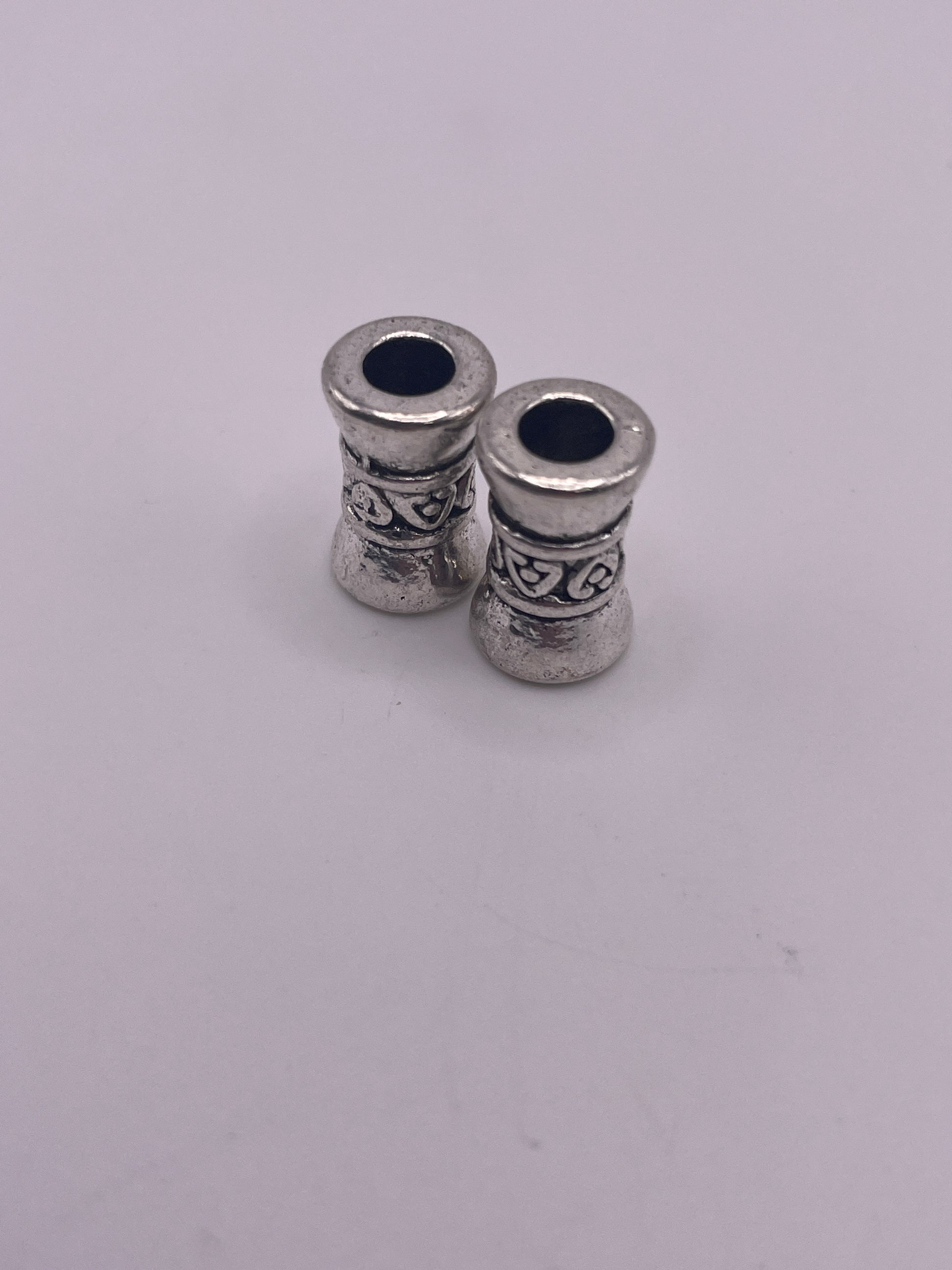 Pewter Cylinder Bead 1.30