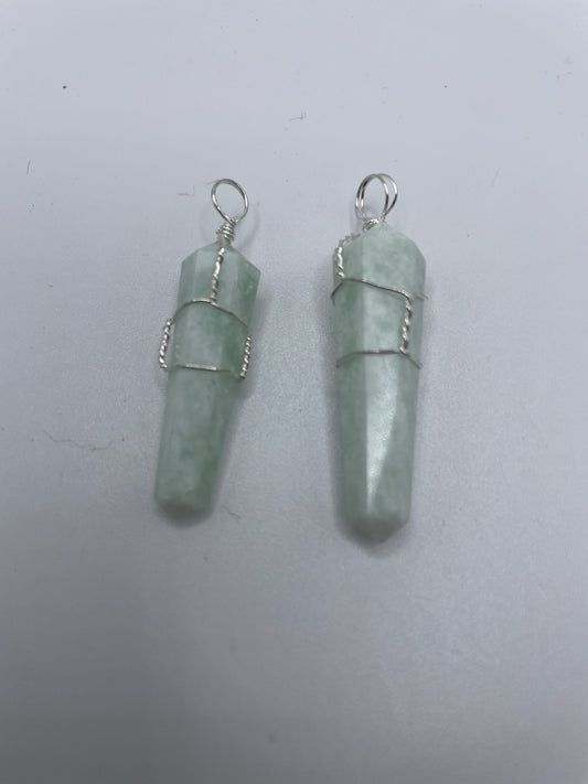 Amazonite Wire Wrapped Point Pendant