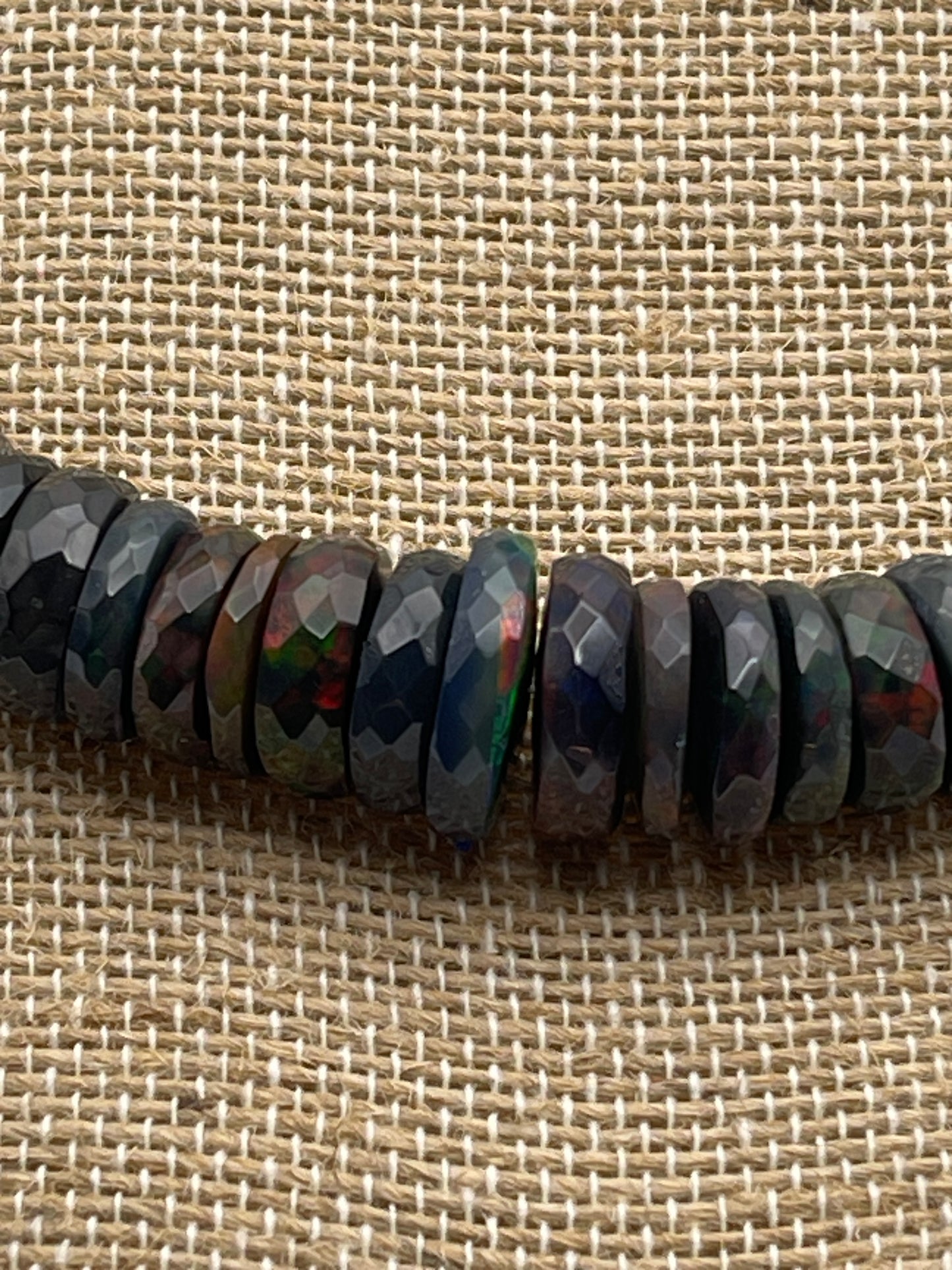 Black Opal Faceted Graduated Rondell