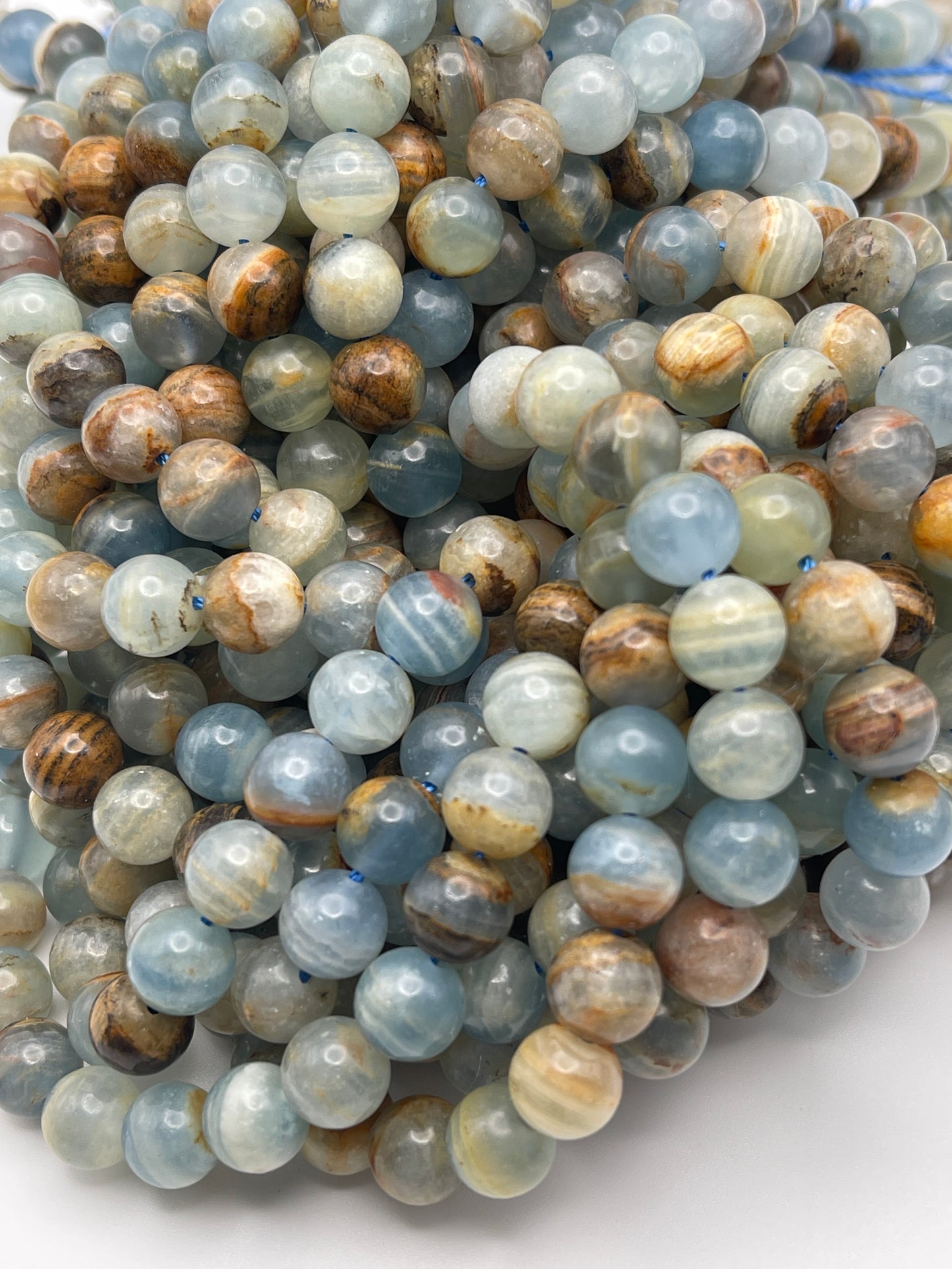 8mm Calcite Aquatine Round Smooth