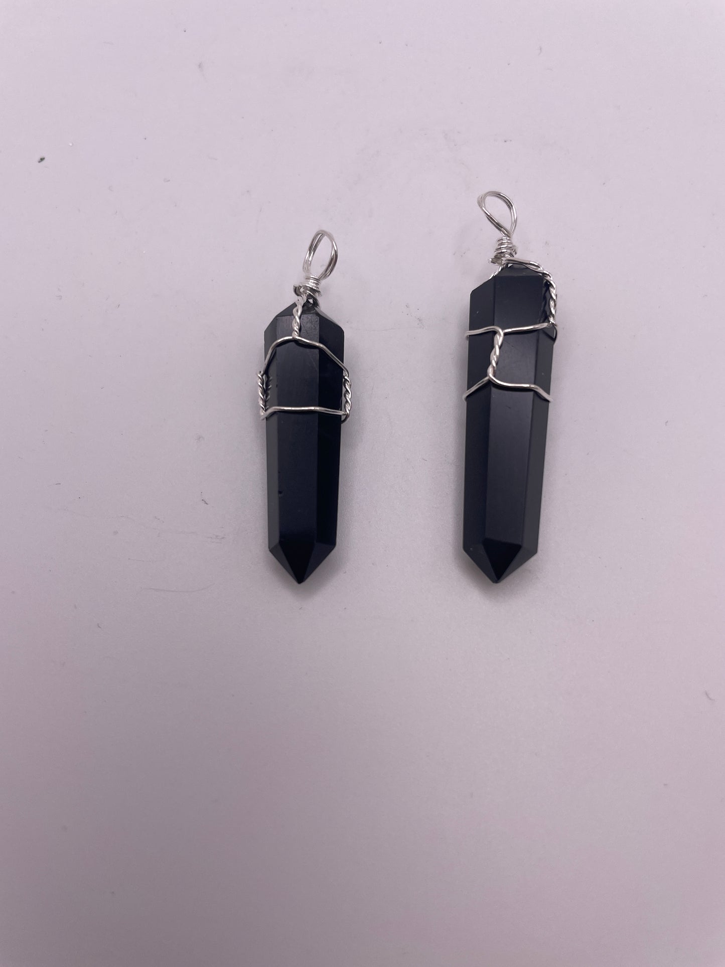 Black Obsidian Wire Wrapped Point Pendant