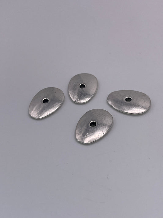 Pewter Flat Pear Shaped Bead 1.20