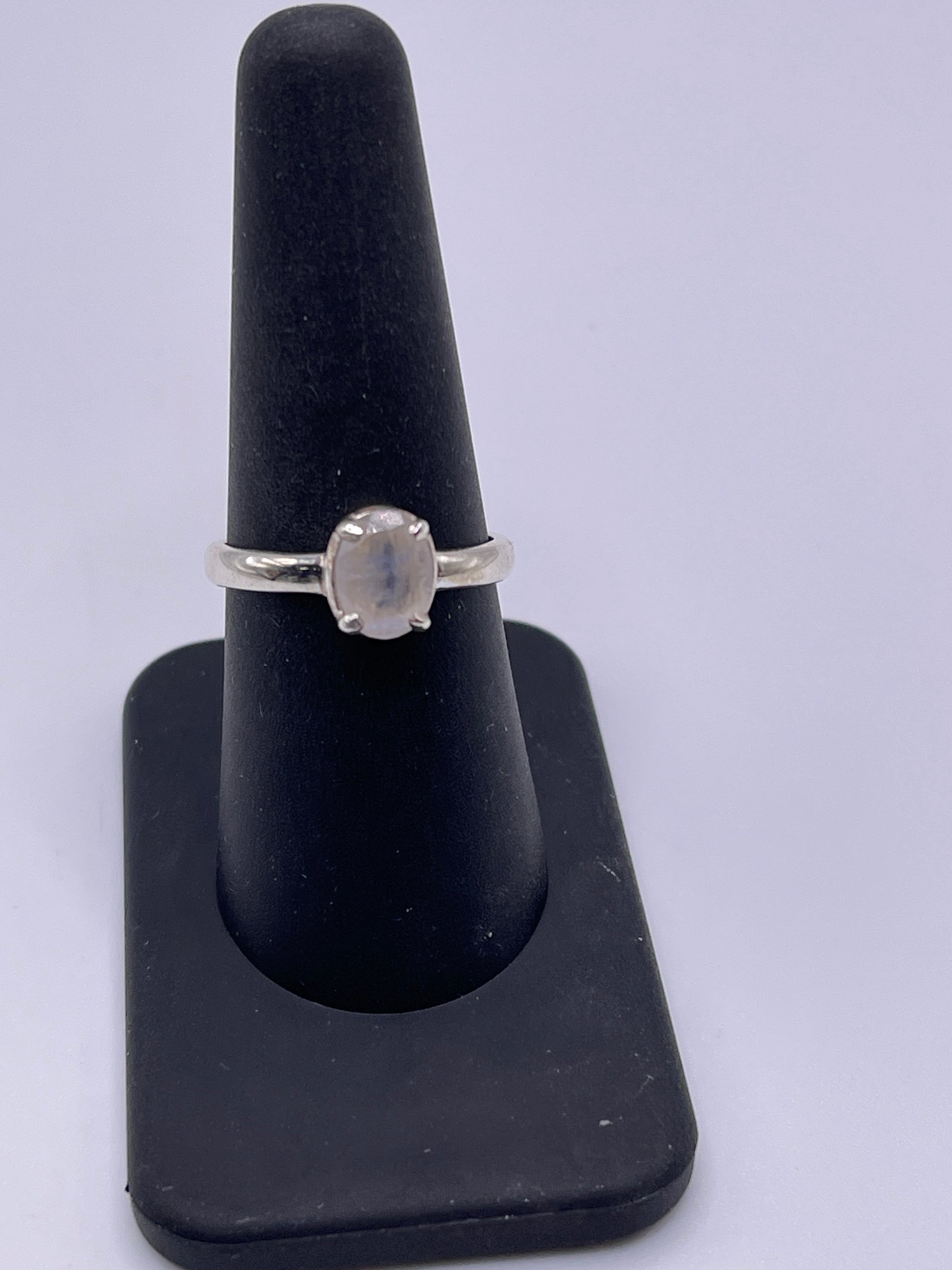 Moonstone Faceted Sterling Silver Ring