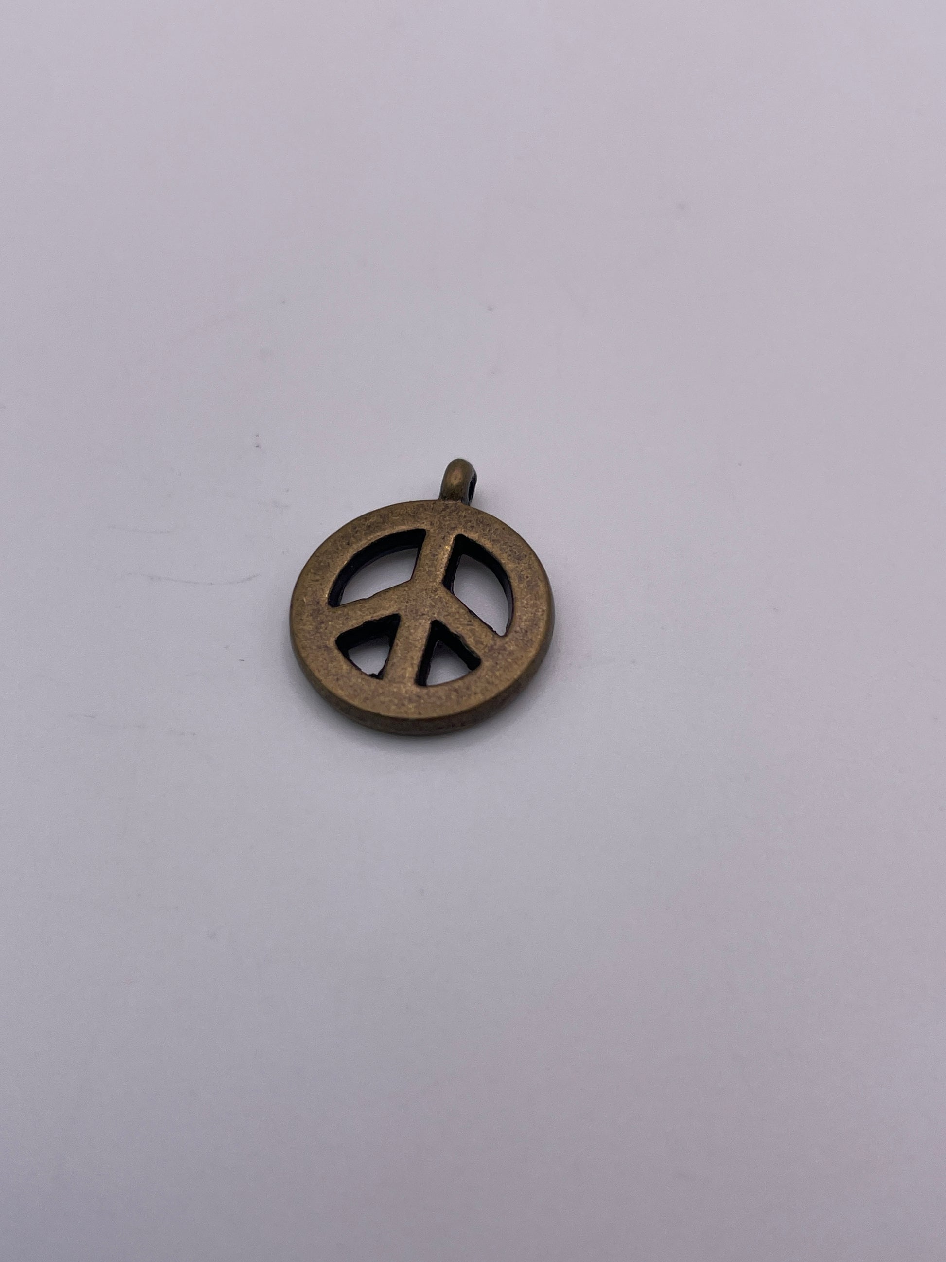 Pewter Peace Charm Brass 1.2