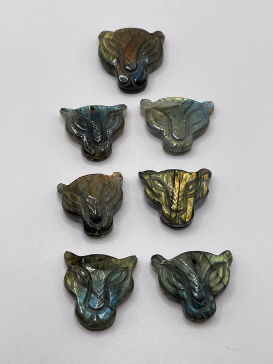 Labradorite Jaguar Head Pendant