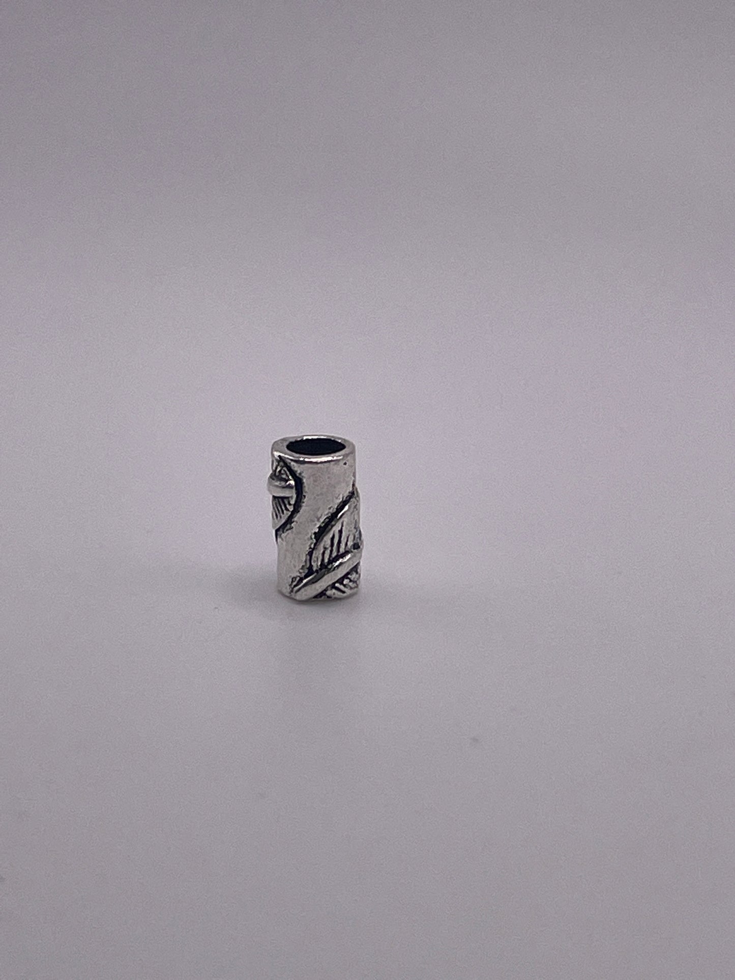 Pewter Cylinder Leaf Bead .95