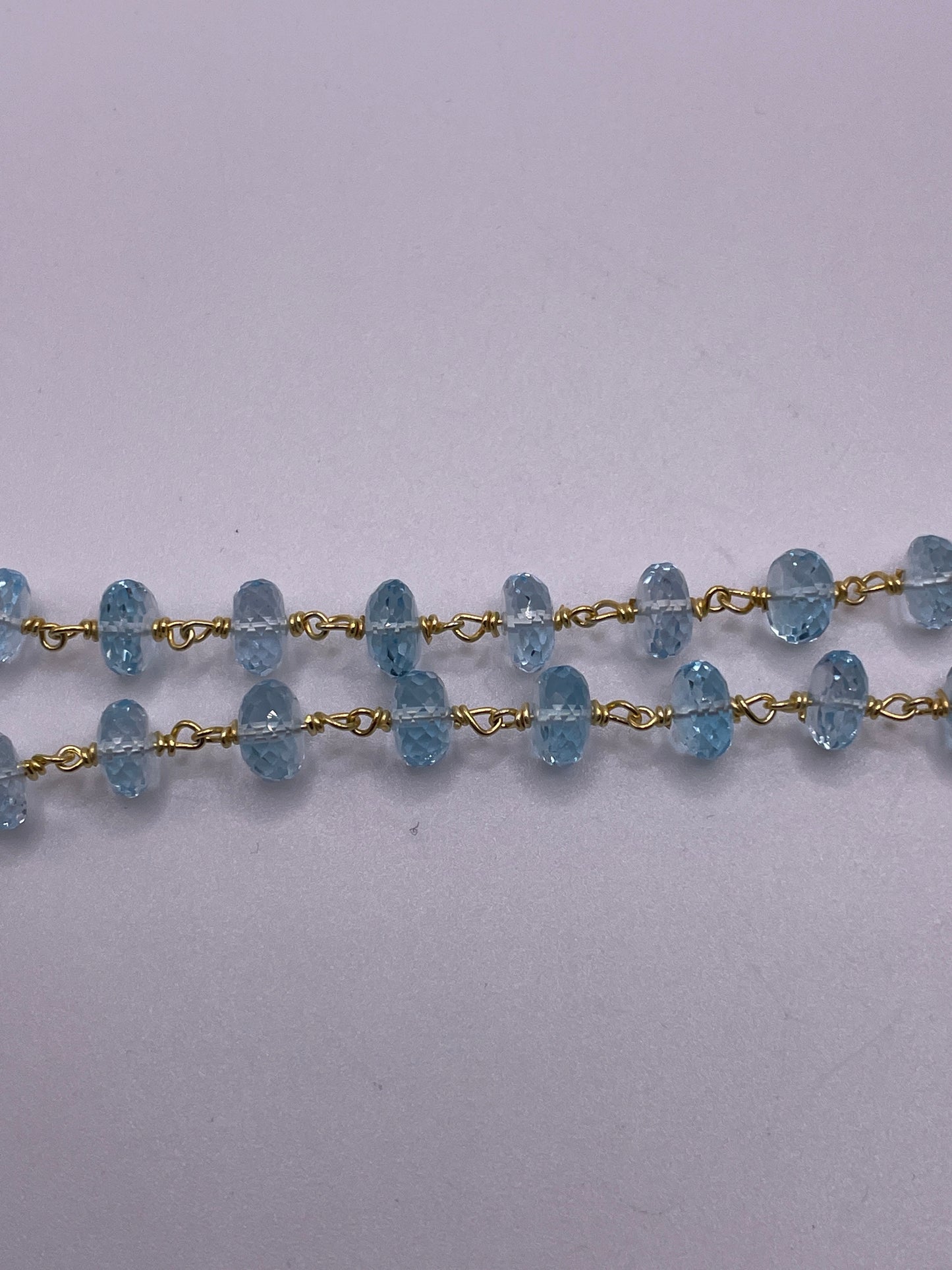 8mm Blue Topaz Gold Filled Chain