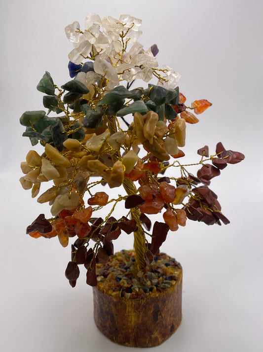 Chakra Bonsai Tree 8” on Wood