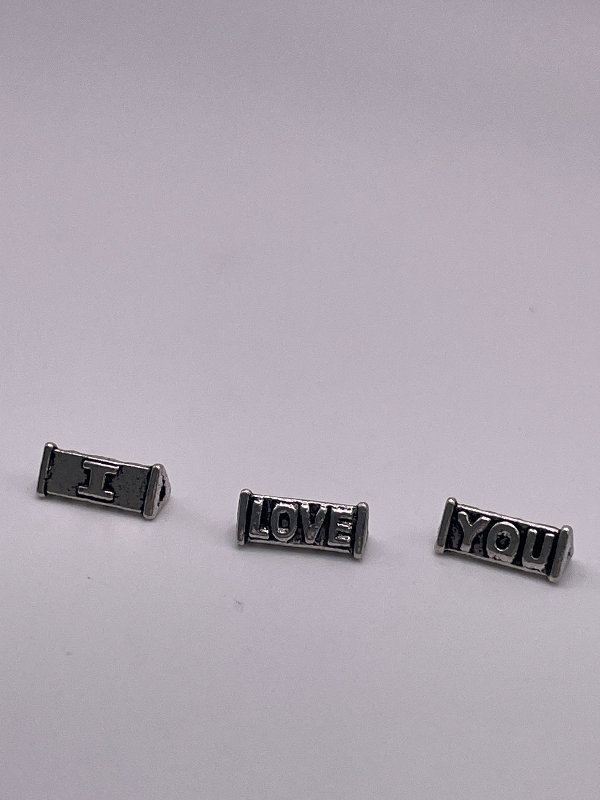 Pewter I Love You Bead .95