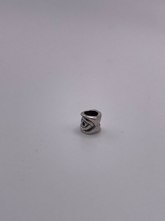 Pewter Rose Cylinder Bead .95